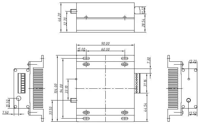 Dimensions mécaniques du module sans fil LoRa6500II