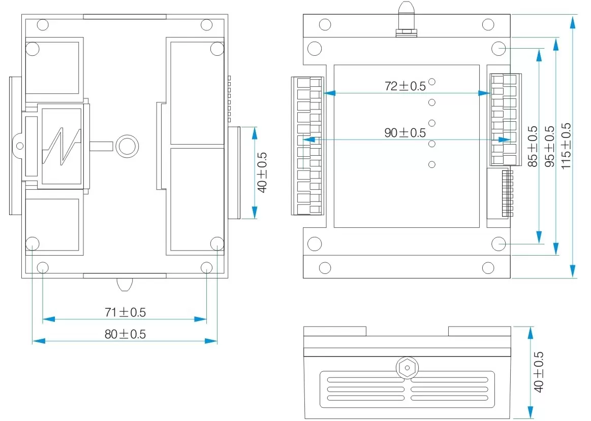 Dimensions mécaniques du module de commande de commutation SK108U