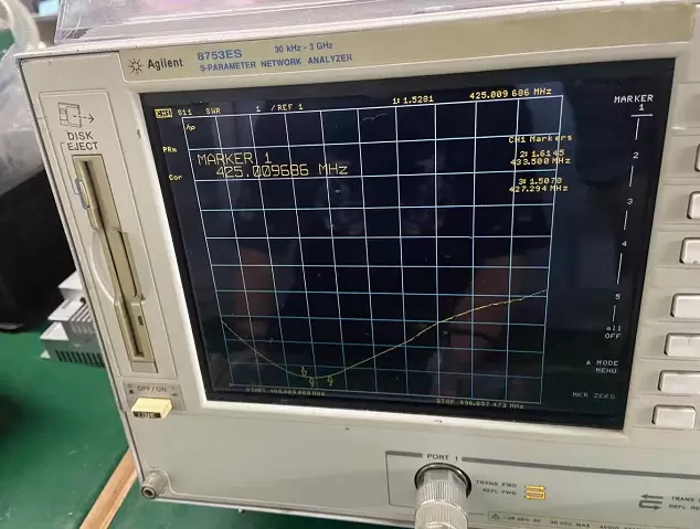 Cartes VSWR de l'antenne tige SW433-ZB165