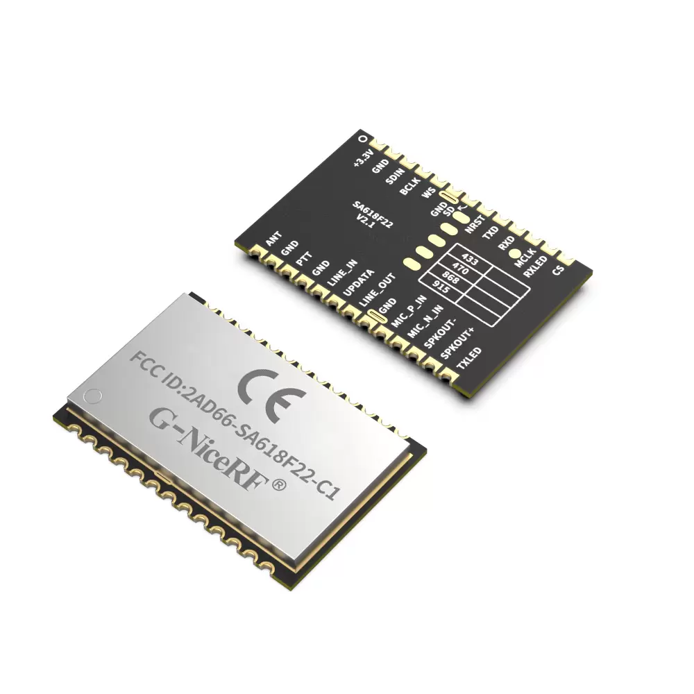 SA618F22-C1&nbsp;: Module de transmission audio et num&eacute;rique sans fil tout-en-un en duplex int&eacute;gral, certifi&eacute; FCC ID et CE-RED