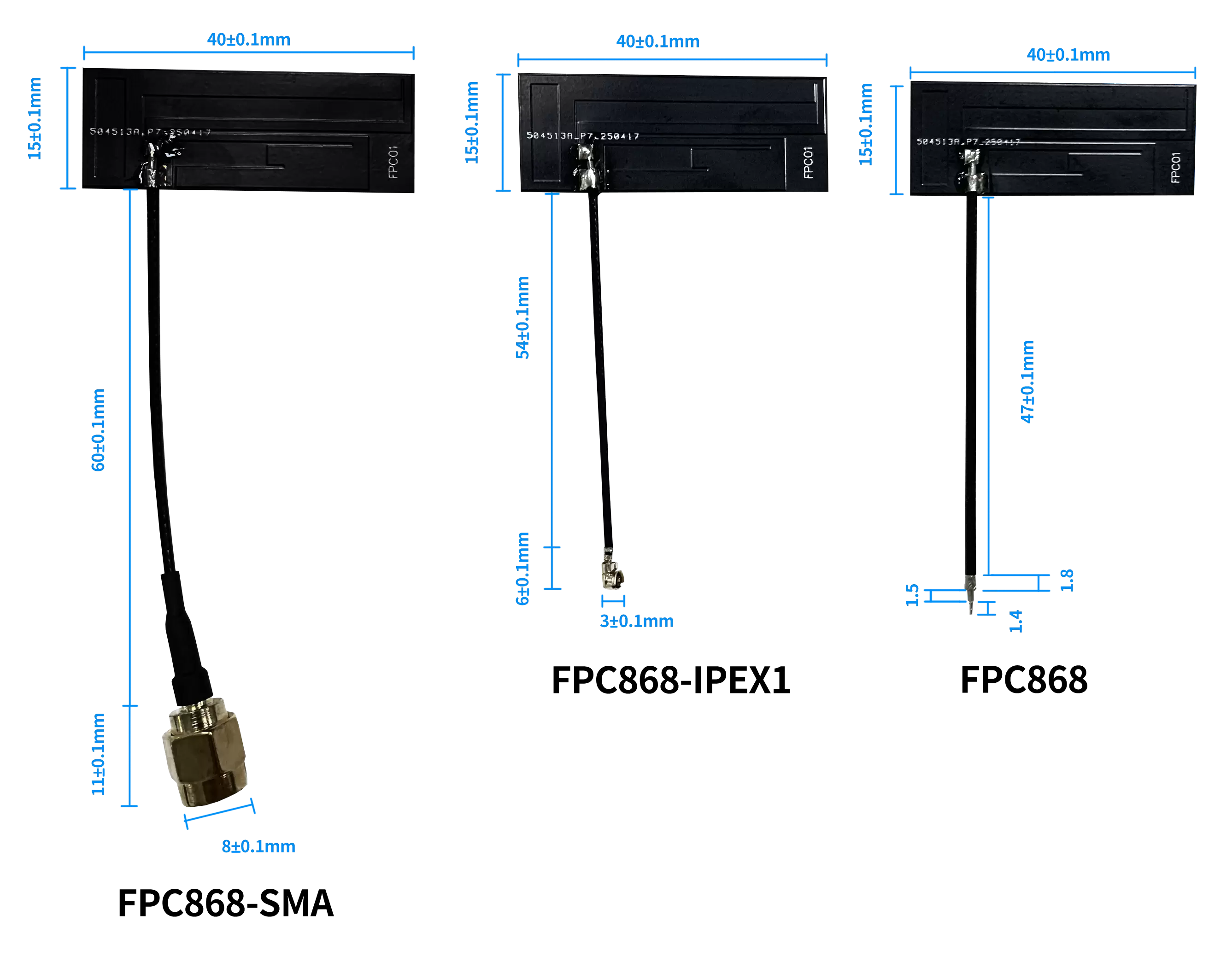 Antenne FPC taille fpc868