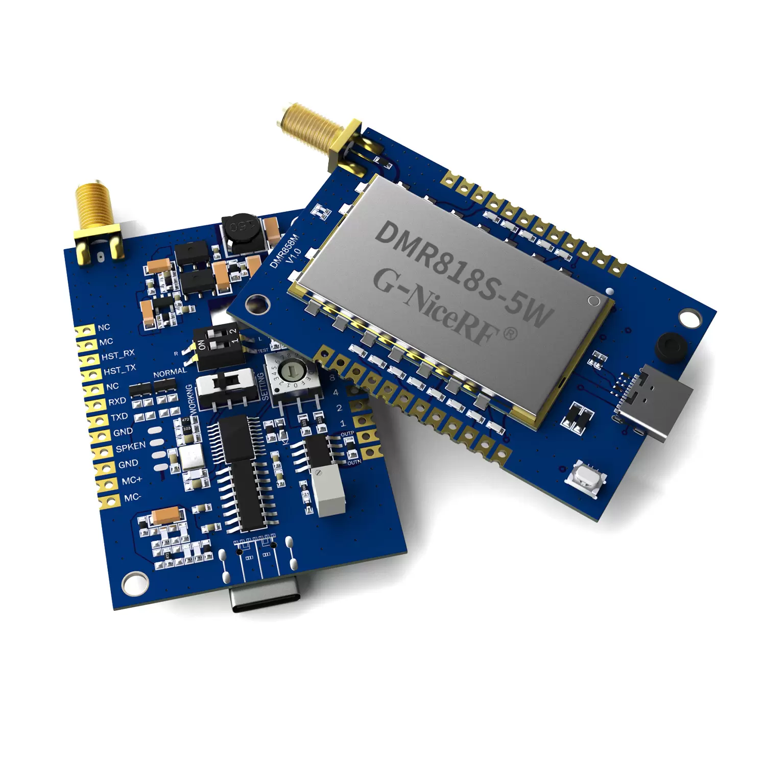 DMR858M : Talkie-walkie DMR analogique-num&eacute;rique int&eacute;gr&eacute; &agrave; double cr&eacute;neau horaire 5 W