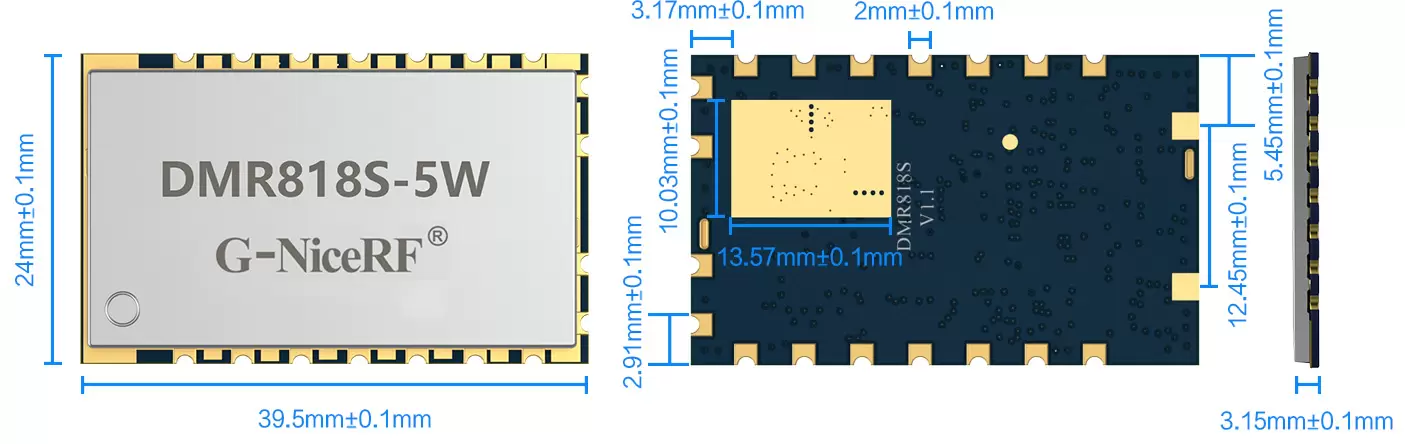 Module d'interphone DMR taille DMR818S-5W
